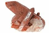 Natural, Red Quartz Crystal Cluster - Morocco #134069-1